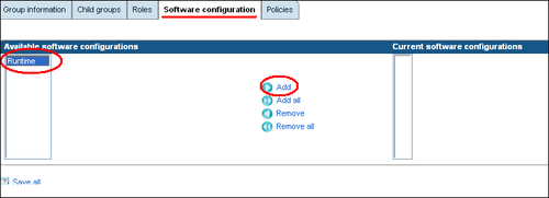 Creating a software configuration to deploy the MDS runtime platform to devices