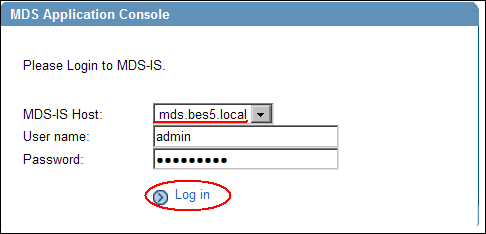 Logging in to the MDS console