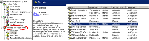 Setting up SNMP on the BES Server