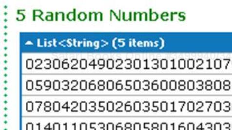 Time for action – creating random numbers of any given length