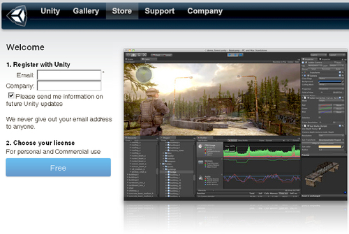 Time for action - obtaining Unity 3D for free
