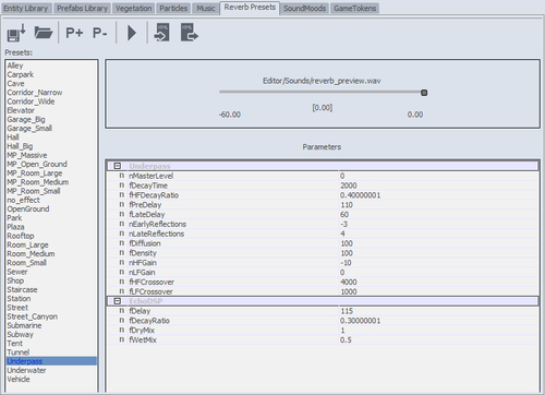 Have a go hero - setting parameters in the reverb preset editor