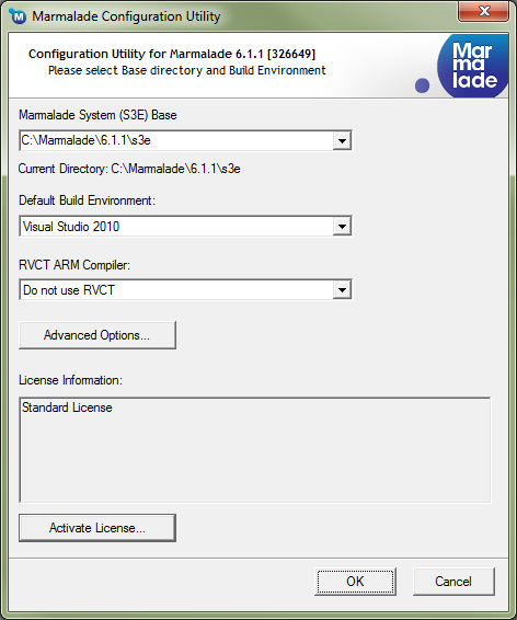 Using the Marmalade Configuration Utility