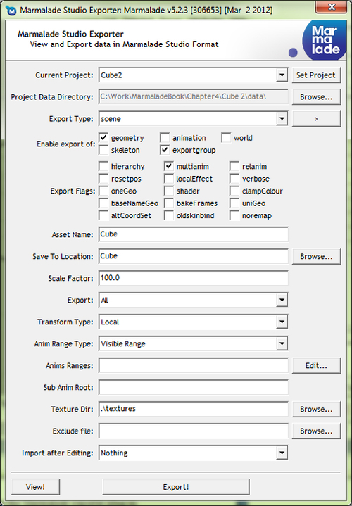 Exporting a model