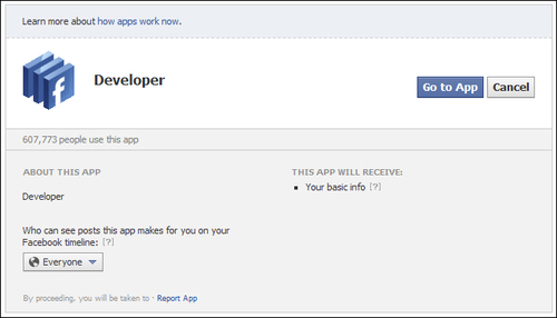 Creating a Facebook app