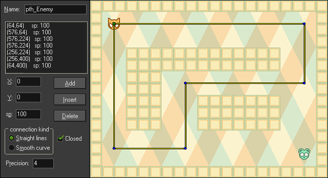 Creating complex movements with the Path Properties editor