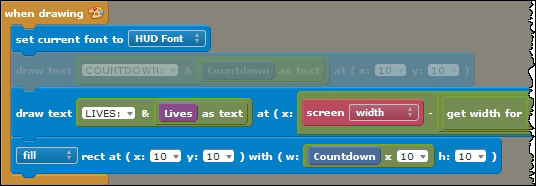 Time for action – displaying a timer bar