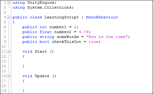 Time for action – assigning values while declaring the variable