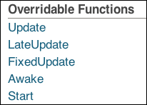 Using Unity's Update and Start methods