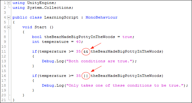 Time for action – create if statements with more than one condition to check