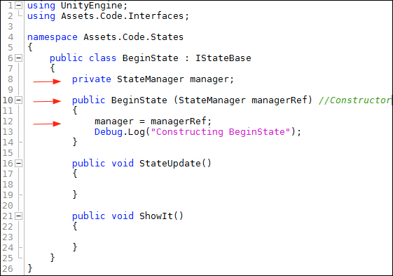 Time for action – modifying BeginState and add three more States