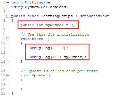 Time for action – creating a variable and seeing how it works