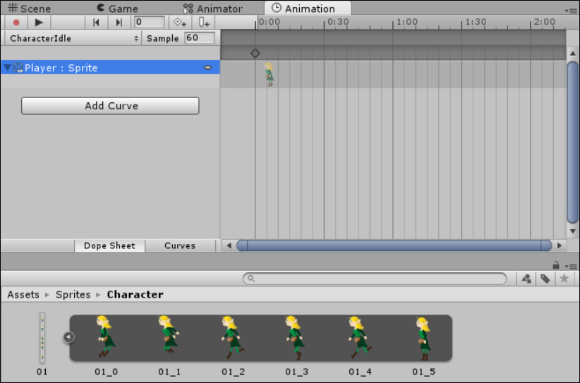 Adding your first animation clip (idle)