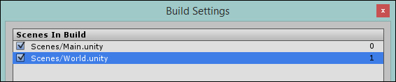 Updating build settings to include new scenes