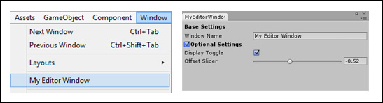 The editor window