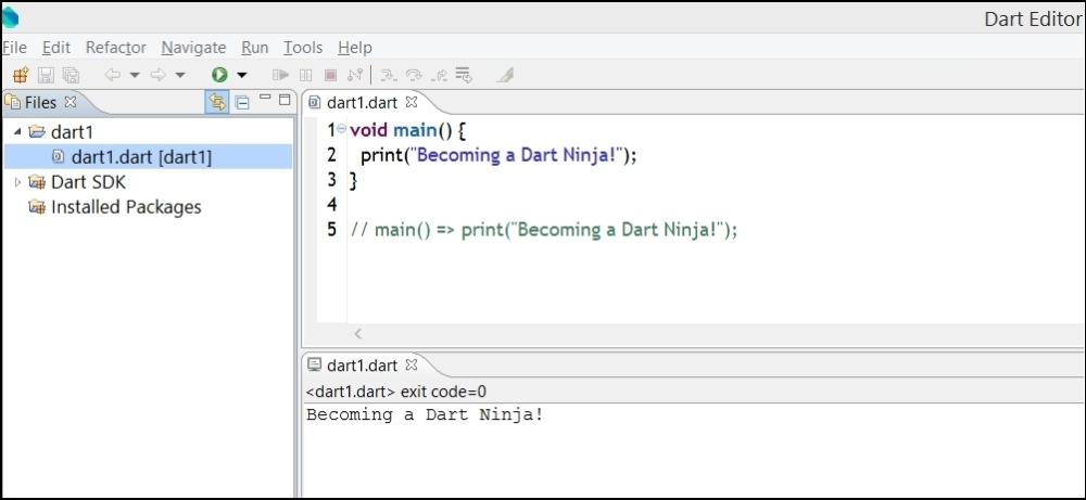 Your first Dart program