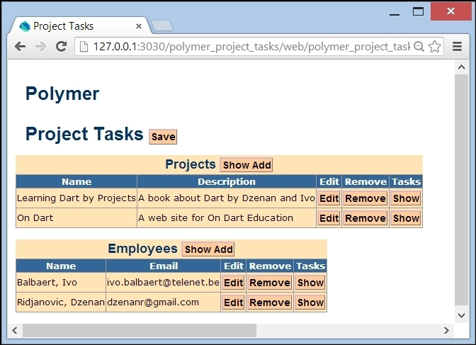 Applying web components to the project tasks app