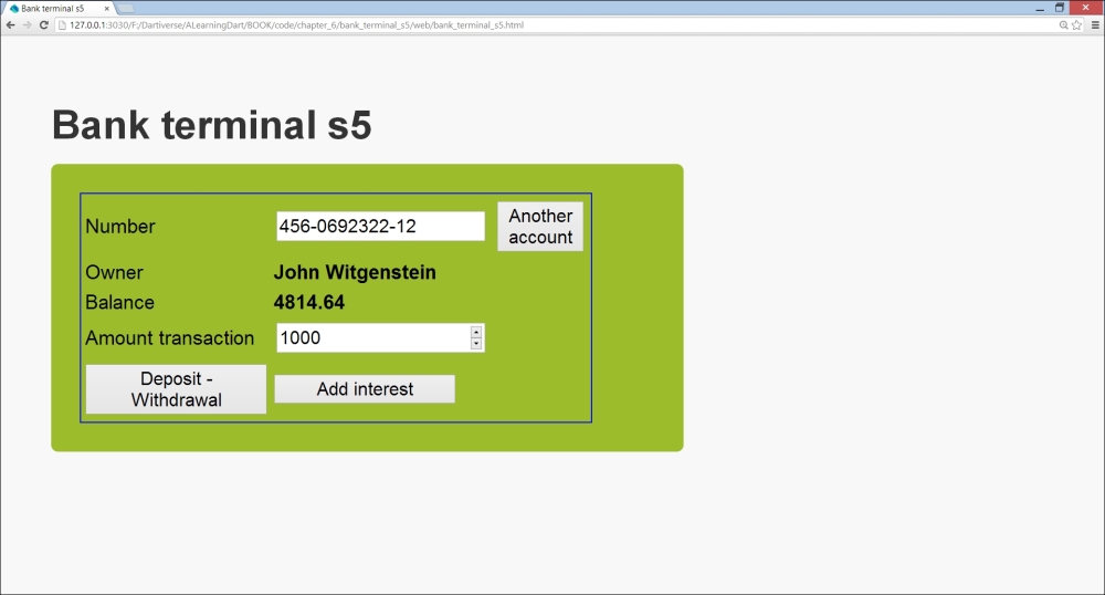 Spiral 5 – changing and updating data