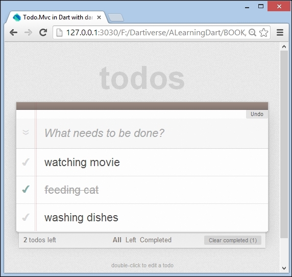 The TodoMVC app
