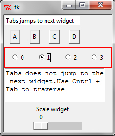 Widget traversal