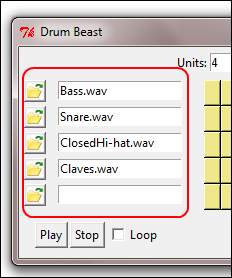 Loading drum samples