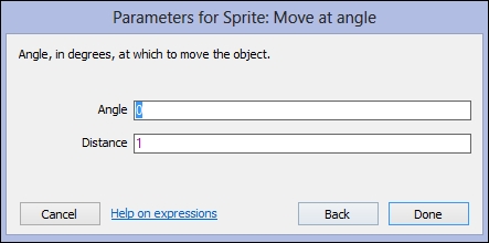 Setting up the direction of the sprite's movement