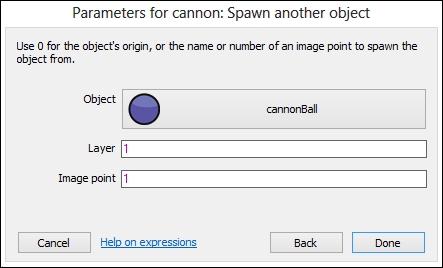 Spawning the cannonball