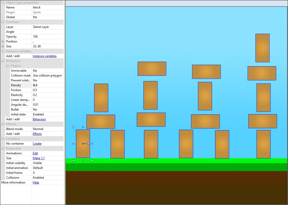 Changing block density