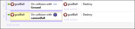 Destroying the goalBall sprite