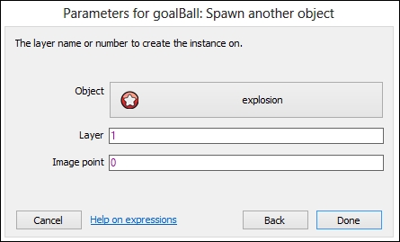 Adding particles when goalBall is destroyed