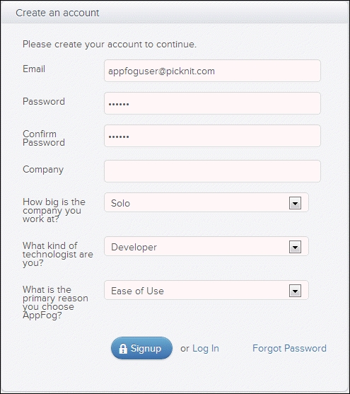 Creating an account