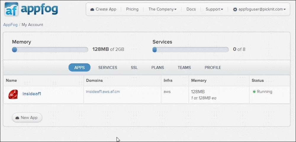 Using the application control panel