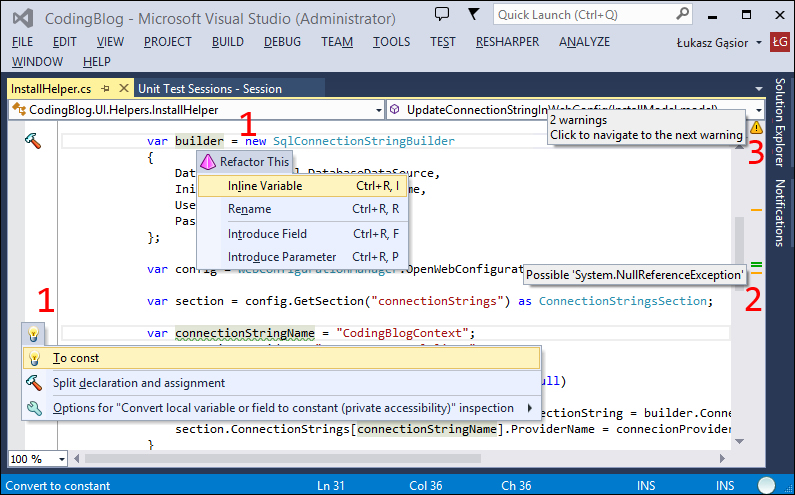 Integration with Visual Studio