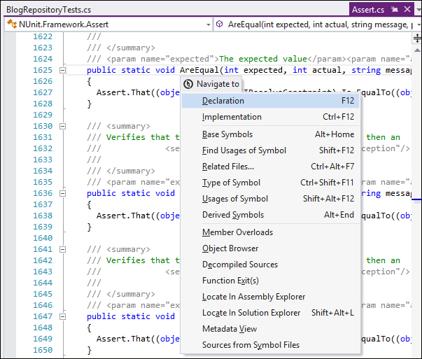 Navigating to the library code