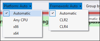 The Unit Test Sessions window