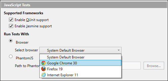 Running JavaScript unit tests