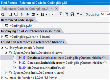 The Referenced Code window