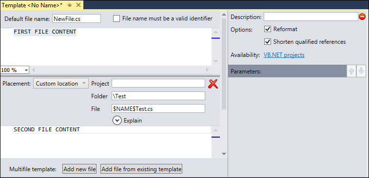 Multifile templates