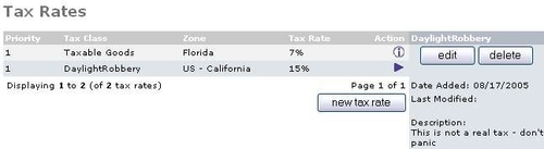 Tax Classes and Rates