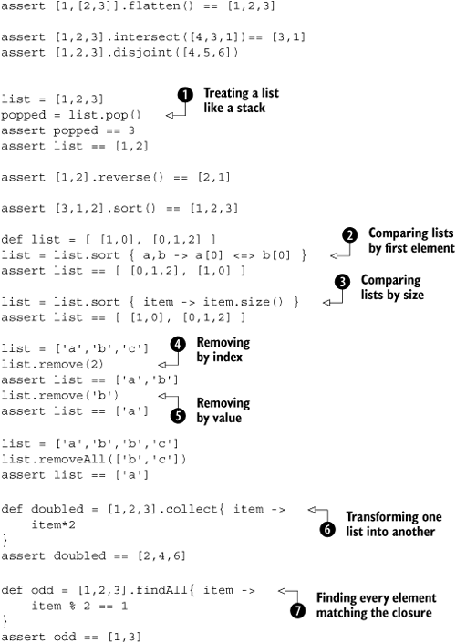 Methods to manipulate list content