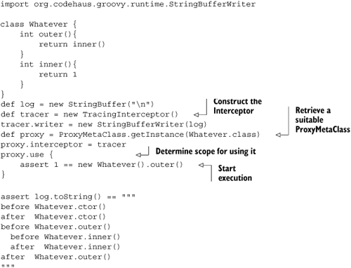 Intercepting method calls with ProxyMetaClass and TracingInterceptor