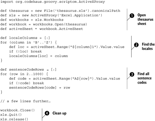 Opening and closing Excel, and selecting the active sheet