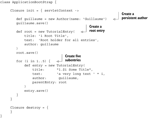 Creating sample data in ApplicationBootStrap.groovy