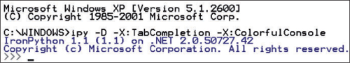The IronPython interactive interpreter