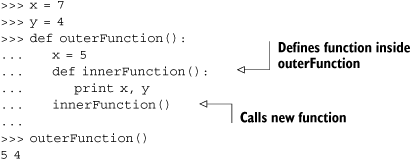 Closures and scoping rules