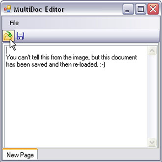 MultiDoc Editor with the OpenCommand in place