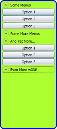 Expander controls with contained buttons