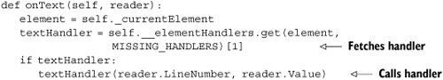 Node handler for element text values