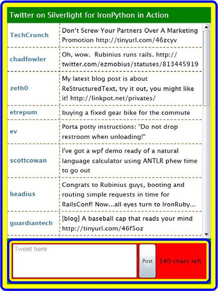An IronPython Silverlight Twitter client