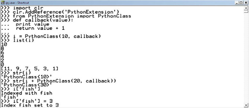 PythonClass in use from IronPython with a Python callback function